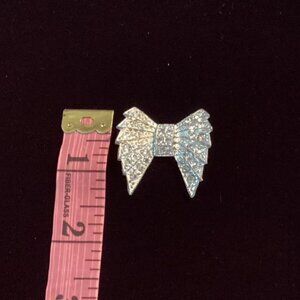 Vintage Rhinestone Bow Brooch